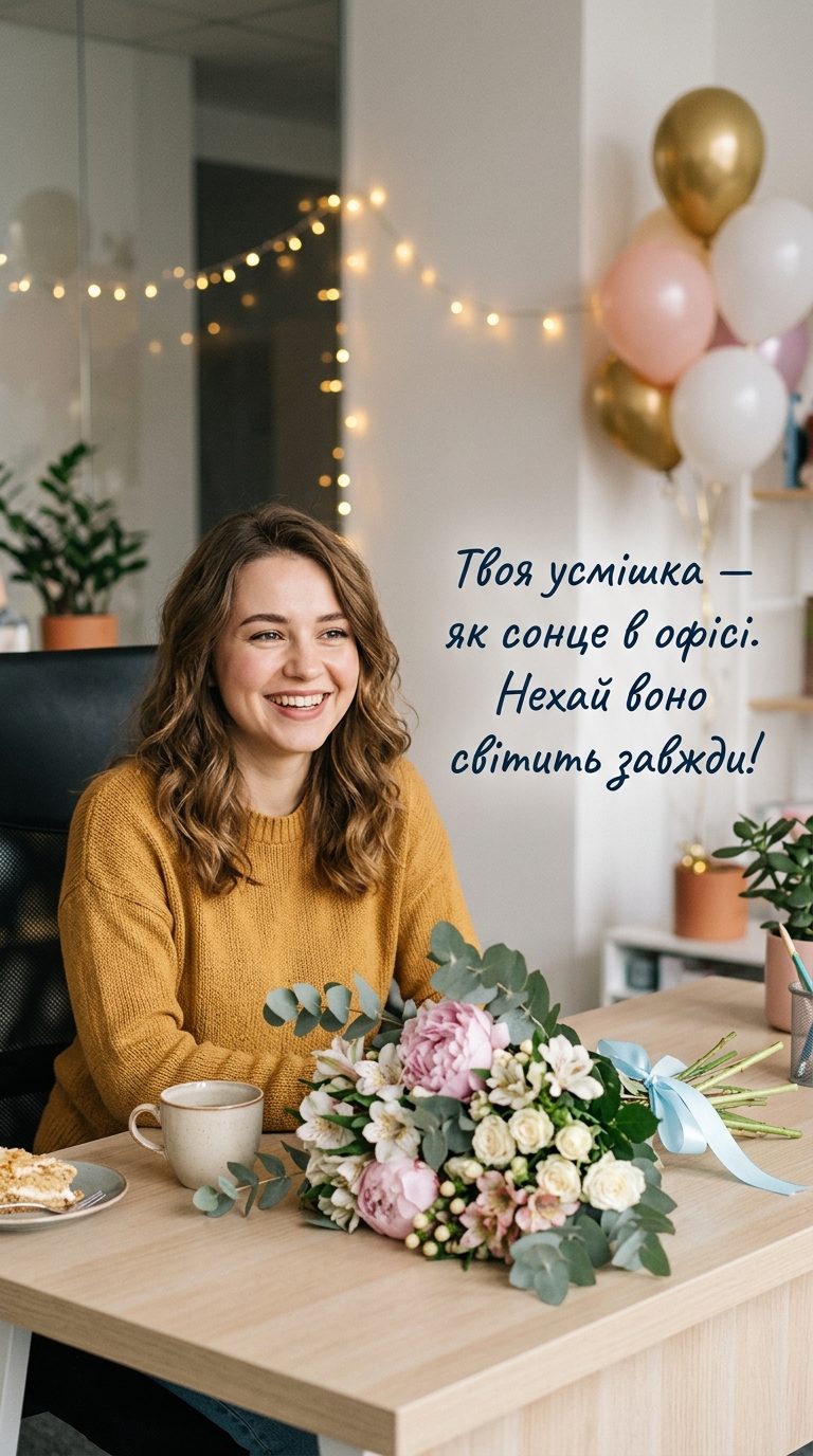 Зворушливі привітання з днем народження жінці-колезі своїми словами - image